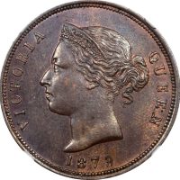 Κύπρος Cyprus Copper 1 Piastre 1879 NGC MS62ΒΝ