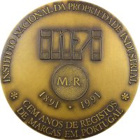 Πορτογαλία Portugal Bronze Medal Instituto Nacional De Propriedade Industrial 1891 – 1991 Πορτογαλία Portugal Bronze Medal Instituto Nacional De Propriedade Industrial 1891 - 1991