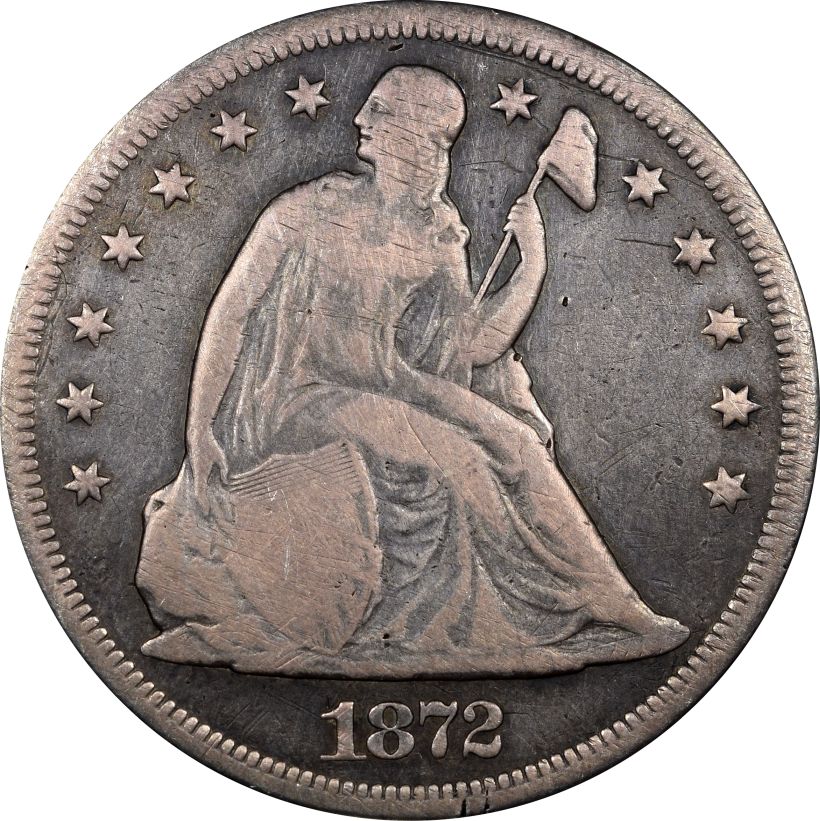 Ηνωμένες Πολιτείες United States Liberty Seated Silver 1 Dollar 1872 Philadelphia Mint - Image 2