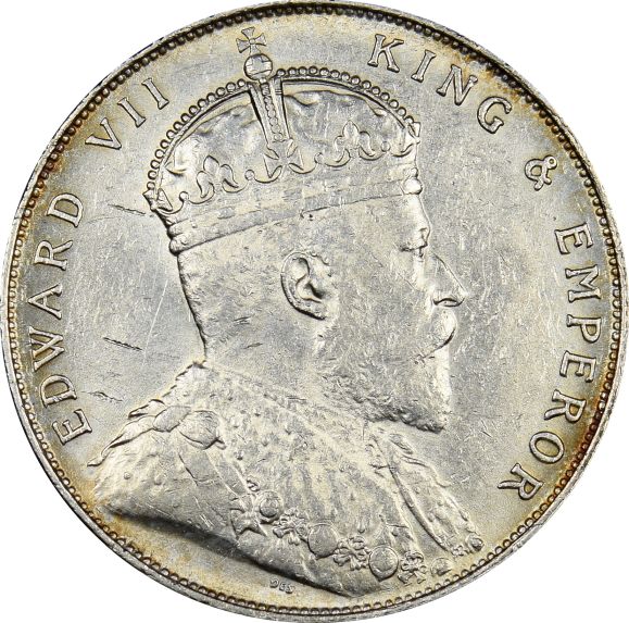 Straits Settlements 1 Dollar 1907 Silver Edward VII - Image 2