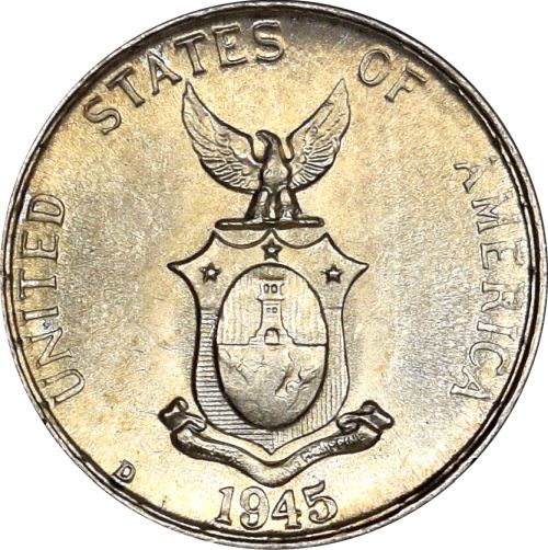 Φιλιππίνες Philippines 1945 10 Centavos Silver Brilliant Uncirculated