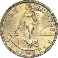 Φιλιππίνες Philippines 1944 10 Centavos Silver Brilliant Uncirculated