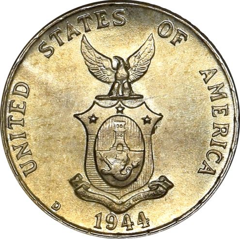 Φιλιππίνες Philippines 1944 10 Centavos Silver Brilliant Uncirculated - Image 2