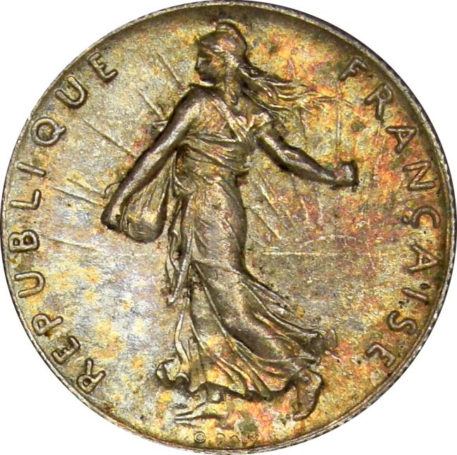 Γαλλία France Silver 50 Centimes 1919 Brilliant Uncirculated - Image 2