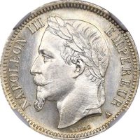 Γαλλία France1 Franc 1869 Paris Mint Silver NGC MS64+ Γαλλία France1 Franc 1869 Paris Mint Silver NGC MS64+